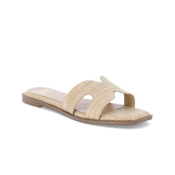 Slide Shoes - Madden NYC Women’s Classic RAFFIA Flat Slide Sandals Size 10